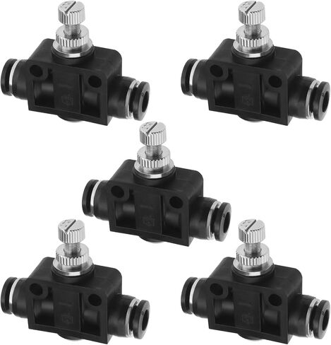 5pcs 8mm Tube OD Air Flow Control Valve Union Pneumatic Speed Control Flow Controller Throttle Valve Speed Control Valve Push to Connect Fitting in Saudi Arabia