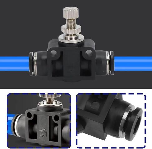 5pcs 8mm Tube OD Air Flow Control Valve Union Pneumatic Speed Control Flow Controller Throttle Valve Speed Control Valve Push to Connect Fitting in Saudi Arabia