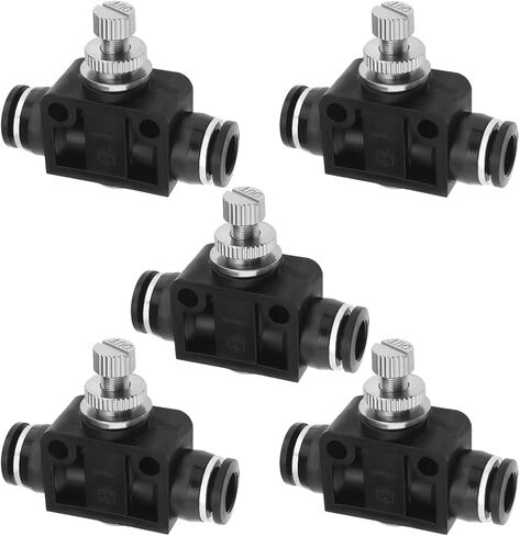 5pcs 8mm Tube OD Air Flow Control Valve Union Pneumatic Speed Control Flow Controller Throttle Valve Speed Control Valve Push to Connect Fitting in Saudi Arabia