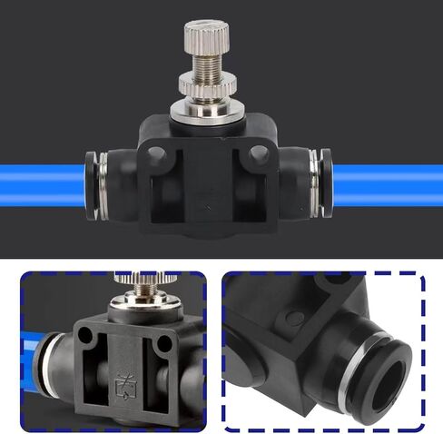 5pcs 8mm Tube OD Air Flow Control Valve Union Pneumatic Speed Control Flow Controller Throttle Valve Speed Control Valve Push to Connect Fitting in Saudi Arabia