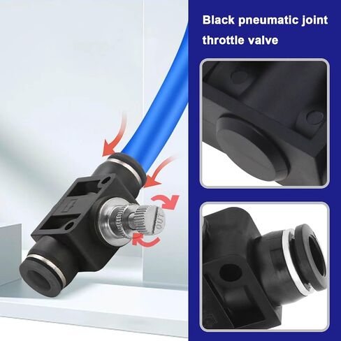 5pcs 8mm Tube OD Air Flow Control Valve Union Pneumatic Speed Control Flow Controller Throttle Valve Speed Control Valve Push to Connect Fitting in Saudi Arabia