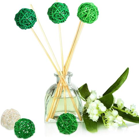 Jetec 15 Pieces St. Patrick's Day Decorative Orbs 1.8 Inch Wicker Rattan Balls Wicker Ball Vase Filler for Valentine Wedding Dating Table Banquet Decor (Green, Light Green, Dark Green, White) in Saudi Arabia