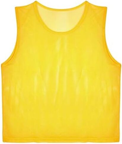 Keenso 12pcs حزمة Pinnies الكبار مشاجرة التدريب سترات البوليستر تنفس شبكة صفراء الكبار الفانيلة المرايل كرة القدم سترة كرة القدم اللوازم-الكبار Chasuble in Saudi Arabia
