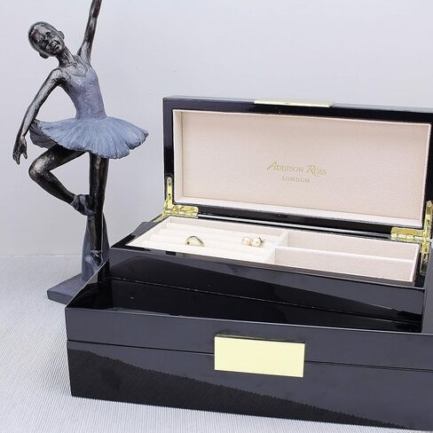 صندوق حلية أديسون روس مقاس 9 × 12 مطلي باللون الأسود، ولمسات ذهبية in Kuwait