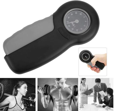 مقياس قوة القبضة الميكانيكية، مقياس قوة القبضة، مقياس قبضة اليد، شاشة عرض ضخمة ABS مقياس قوة قبضة اليد الميكانيكية لتقوية المعصم (أسود ورمادي) in Saudi Arabia