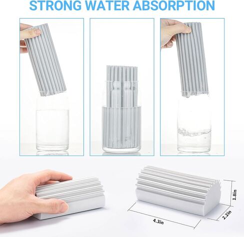 4-Pack Damp Clean Duster Sponge, Magic Scrub Cleaning Brush, Disposable Duster Refills Replacement Head 10 Counts for Baseboards, Blinds, Glass, Vents, Mirrors, Window Track Grooves, Cleaning Supplies in Saudi Arabia