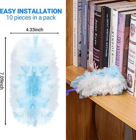 4-Pack Damp Clean Duster Sponge, Magic Scrub Cleaning Brush, Disposable Duster Refills Replacement Head 10 Counts for Baseboards, Blinds, Glass, Vents, Mirrors, Window Track Grooves, Cleaning Supplies in Saudi Arabia