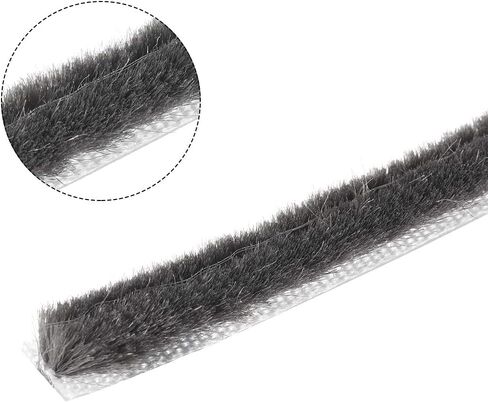 uxcell Brush Weather Stripping, 10M/32.8Ft Card Slot Seal Strip Pile Weatherstrip Door Sweep Brush for Door Window W Silicon Sheet, 5x6mm/WxH in Saudi Arabia