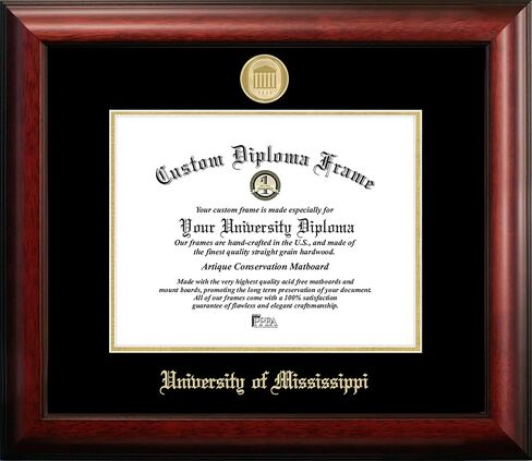 Campus Images MS999GED University of Mississippi Embossed Diploma Frame, 8.5" x 11", Gold in Saudi Arabia