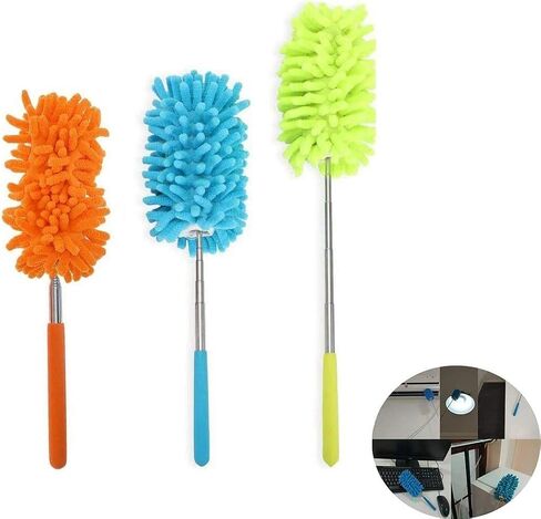 3 Pack Microfiber Duster, Ztent Washable Microfiber Extendable Duster Microfiber Hand Duster Cleaning Tool Dusting Brush for Home Office Car Computer in Saudi Arabia