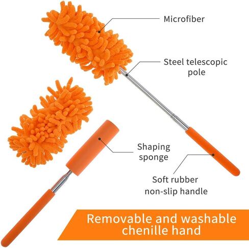 3 Pack Microfiber Duster, Ztent Washable Microfiber Extendable Duster Microfiber Hand Duster Cleaning Tool Dusting Brush for Home Office Car Computer in Saudi Arabia