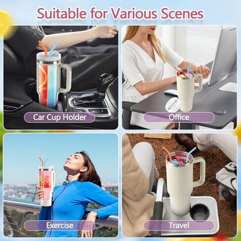 Silicone 2-in-1 Cup for Stanley Cup 40 oz compatible with Stanley Cup Accessories,Double Drinks Bag Fit Stanley Cups Dispense Different Beverages (Cream) in Saudi Arabia