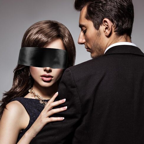Prasacco 2 Pcs Satin Eye Mask, Soft Blindfold for Adult Adjustable Eye Cover Blindfold Night Sleep Eye Mask for Valentine's Day Comfortable Sleeping Blindfold for Women Adult Couples (150cm/59inch) in Saudi Arabia