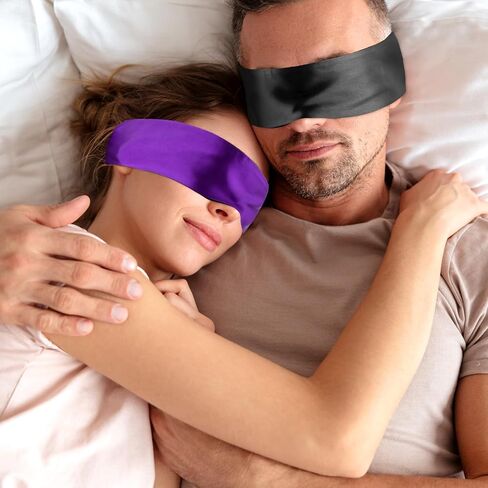 Prasacco 2 Pcs Satin Eye Mask, Soft Blindfold for Adult Adjustable Eye Cover Blindfold Night Sleep Eye Mask for Valentine's Day Comfortable Sleeping Blindfold for Women Adult Couples (150cm/59inch) in Saudi Arabia