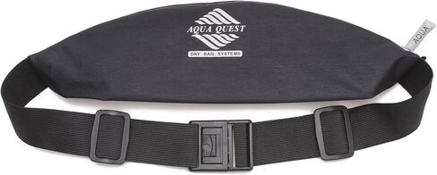 AquaQuest Kona Running Belt - Water Resistant Zipper Pouch - Comfortable, Adjustable, Lightweight - Waist Pack for Phone, Money, Keys - Black in Saudi Arabia