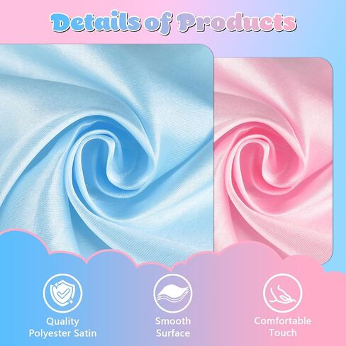 12 Pcs Pink Blue Table Runner, 108 Inch Satin Table Runner for Baby Shower Gender Reveal Baby Blue Pink Silk Satin Table Runner for New Year Valentines Day Wedding Banquet Birthday Party in Saudi Arabia