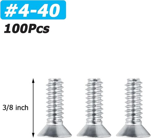 #6-32 × 2 براغي آلة ذات رأس مسطح، 304 براغي ثقب غاطسة من الفولاذ المقاوم للصدأ، خيط كامل، خيط خشن (30 حزمة) in Saudi Arabia