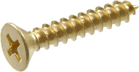 45428 7-Inch x 1-Inch Flat Phillips Wood Screw, Brass, 20-Pack in Saudi Arabia