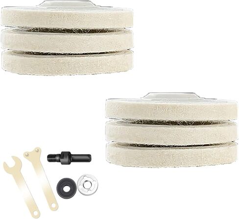 Wool Polishing Wheel Disc, with Drill Angle Grinder Adapter, 4 Inch Round Wool Felt Disc Buffing Wheel Pads, for 100 Angle Grinder, Durable Felt Polishing Pads (6) in Saudi Arabia