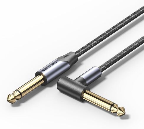 VENTION 1/4 Inch Audio Instrument Cable -Right-Angled to Straight 6.35mm Male to Male TS Cord Guitar Cable Balanced Interconnect Line for Electric Guitar, Bass, and Keyboard in Saudi Arabia