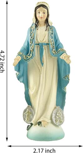 Cici & Jimmy Bleesed Virgin Mary Statue Catholic Our Lady of Grace Tabletop Figurine Small (4.84 Inch Tall) in Saudi Arabia