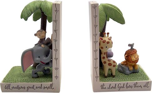 All Creatures are Created Great Bookends Featuring Adorable Animals and Trees, Nursery Décor, 2 Piece Set in Saudi Arabia