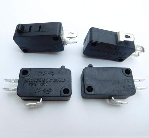 KW7-0 3 Pins 1NO 1NC Microswitches Micro Switch for Electric Cooker, 16A 125V/250V, 6-Pack, Black in Saudi Arabia