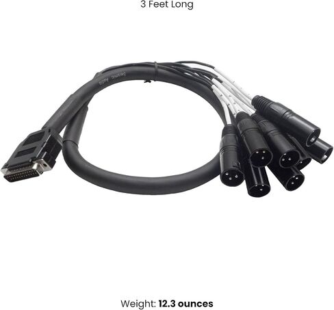 مكبرات الصوت الزلزالية DB25 إلى 8 قنوات ¼ بوصة XLR ذكر 3 أقدام D-Sub كابل ثعبان، كابل معياري لواجهة PatchBay in Saudi Arabia