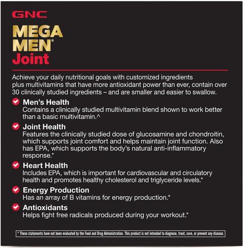 GNC Mega Men Joint Vitapak | Supports Joint Health, Heart Health, Energy Production, and Antioxidants | 30 Count in Saudi Arabia