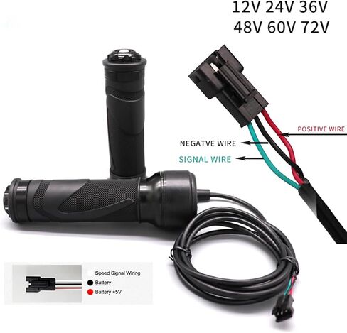 BAFANG Electric Bike Full Twist Throttle Speed Control Handle 24V 36V 48V 60V 72V for Ebike with 3 PIN SM/Waterproof Ebike Throttle in Saudi Arabia