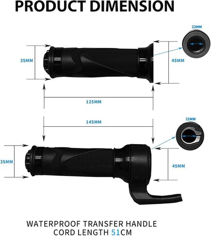 BAFANG Electric Bike Full Twist Throttle Speed Control Handle 24V 36V 48V 60V 72V for Ebike with 3 PIN SM/Waterproof Ebike Throttle in Saudi Arabia