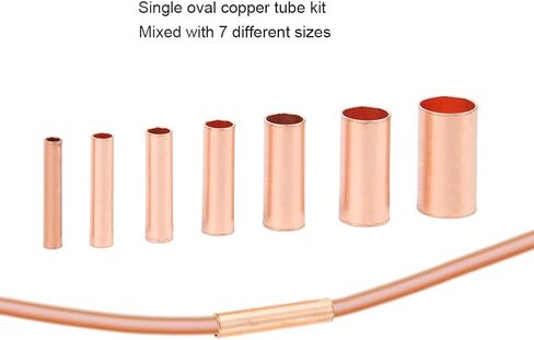 Copper Tube Connector Kits, 250Pcs 7 Sizes Small Copper Connecting Tube Terminal Connecting Set Wire Hardware Supplies Fasteners for Generators Communication Cables Wire Connection in Saudi Arabia