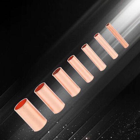 Copper Tube Connector Kits, 250Pcs 7 Sizes Small Copper Connecting Tube Terminal Connecting Set Wire Hardware Supplies Fasteners for Generators Communication Cables Wire Connection in Saudi Arabia
