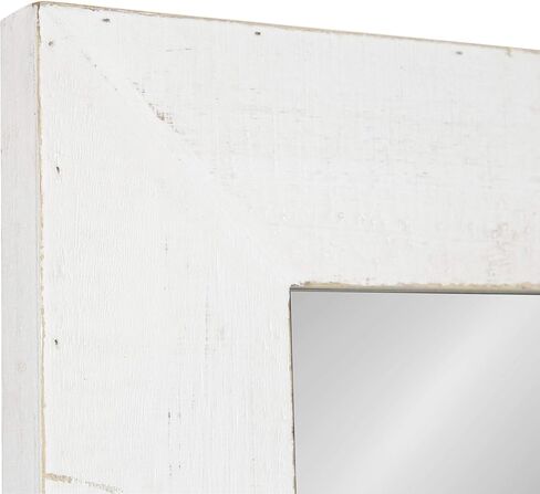 Kate and Laurel Garvey Wood Framed Wall Mirror, 36x30, Rustic White in Saudi Arabia