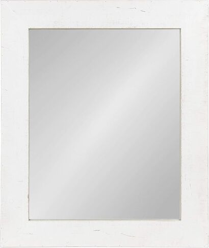 Kate and Laurel Garvey Wood Framed Wall Mirror, 36x30, Rustic White in Saudi Arabia