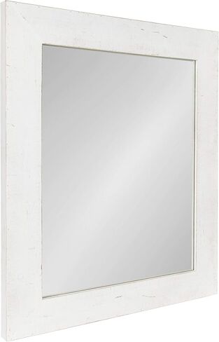 Kate and Laurel Garvey Wood Framed Wall Mirror, 36x30, Rustic White in Saudi Arabia