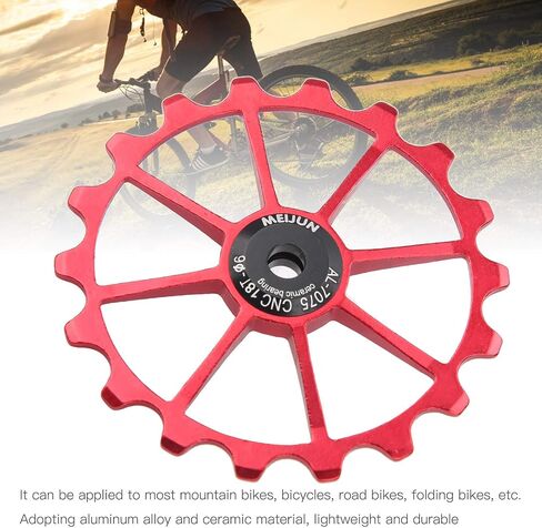 دراجة Derailleur الخلفية، عجلات بكرة Derailleur الخلفية 18T ملحقات ترقية الدراجات للدراجات الجبلية على الطرق (أحمر) in Saudi Arabia