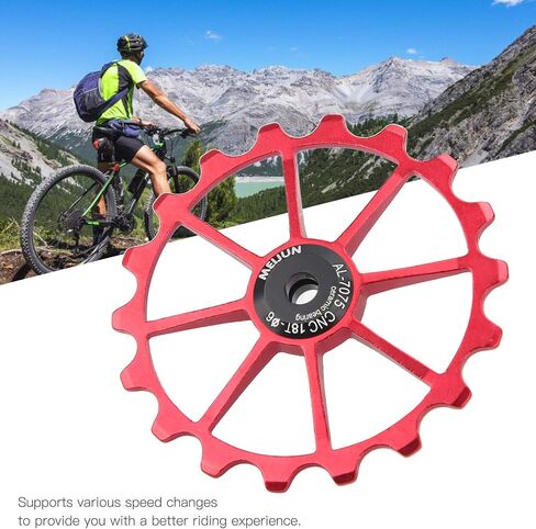 دراجة Derailleur الخلفية، عجلات بكرة Derailleur الخلفية 18T ملحقات ترقية الدراجات للدراجات الجبلية على الطرق (أحمر) in Saudi Arabia