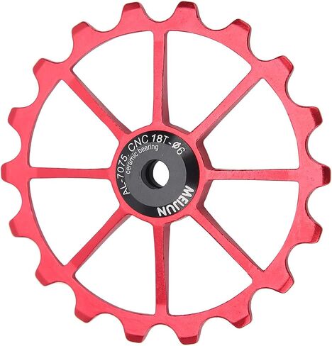 دراجة Derailleur الخلفية، عجلات بكرة Derailleur الخلفية 18T ملحقات ترقية الدراجات للدراجات الجبلية على الطرق (أحمر) in Saudi Arabia