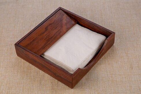 Rusticity® Wood Flat Paper Napkin Holder for Napkin and Tissues - Sleek Design | Handmade | (7x7x2 in) in Saudi Arabia