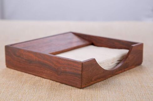 Rusticity® Wood Flat Paper Napkin Holder for Napkin and Tissues - Sleek Design | Handmade | (7x7x2 in) in Saudi Arabia