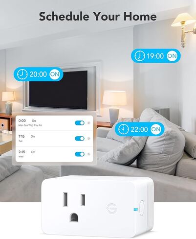 Govee Smart Plug with Energy Monitoring, WiFi Bluetooth Plug Work with Alexa and Google Assistant, 15A Smart Outlets with Timer & Group Controller, No Hub Required, ETL&FCC Certified for Home, 4 Pack in Saudi Arabia