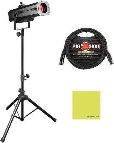 حزمة Chauvet LED Followspot 120ST مع كابل إضاءة Pig Hog PHDMX10 وقماش تلميع الصوت السائل in Saudi Arabia