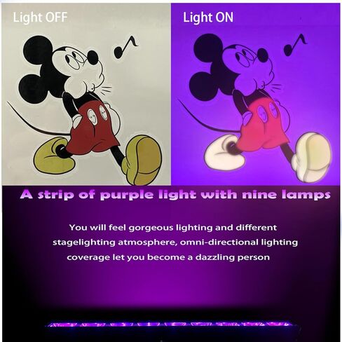 شريط إضاءة أسود LED، أضواء سوداء للحفلات المتوهجة، أضواء سوداء صغيرة للداخلية، إضاءة سوداء لديكورات الهالوين، ملصق فلورسنت، طلاء الجسم in Kuwait