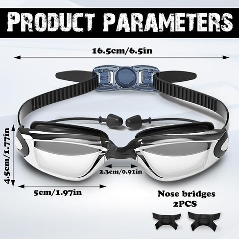 نظارات سباحة، مضادة للضباب ومضادة للأشعة فوق البنفسجية ولا تسرب نظارات سباحة قابلة للتعديل رؤية واضحة للنساء والرجال in Kuwait