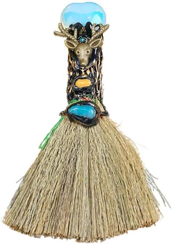 Crystal Witch Wiccan Altar Broom,Witchcraft Witches Pagan Altar Decor, Handmade Ritual Magic Ceremonial(Amethyst) in Saudi Arabia