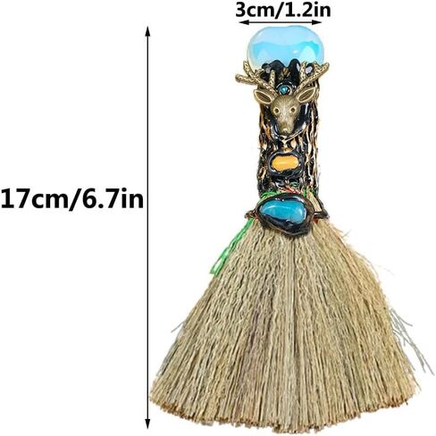 Crystal Witch Wiccan Altar Broom,Witchcraft Witches Pagan Altar Decor, Handmade Ritual Magic Ceremonial(Amethyst) in Saudi Arabia