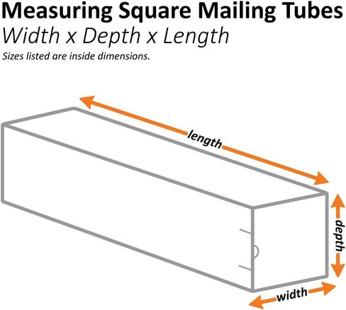 SNM3325 Square Mailing Tubes, 3" x 3" x 25", Oyster White (Pack of 25) in Saudi Arabia