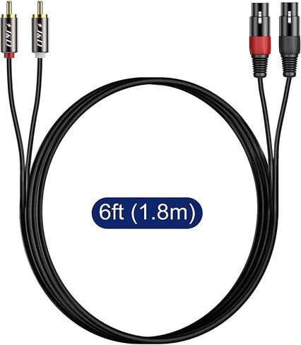 J&D 2 RCA to 2 XLR Cable, PVC Shelled unbalanced Dual XLR Female to Dual RCA Male HiFi Audio Stereo Audio Interconnect Cable for Speaker Condenser Mic Mixer AMP, 6 Feet in Saudi Arabia