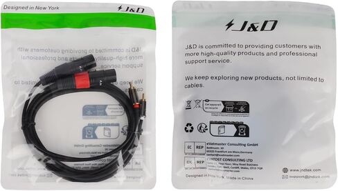 J&D 2 RCA to 2 XLR Cable, PVC Shelled unbalanced Dual XLR Female to Dual RCA Male HiFi Audio Stereo Audio Interconnect Cable for Speaker Condenser Mic Mixer AMP, 6 Feet in Saudi Arabia